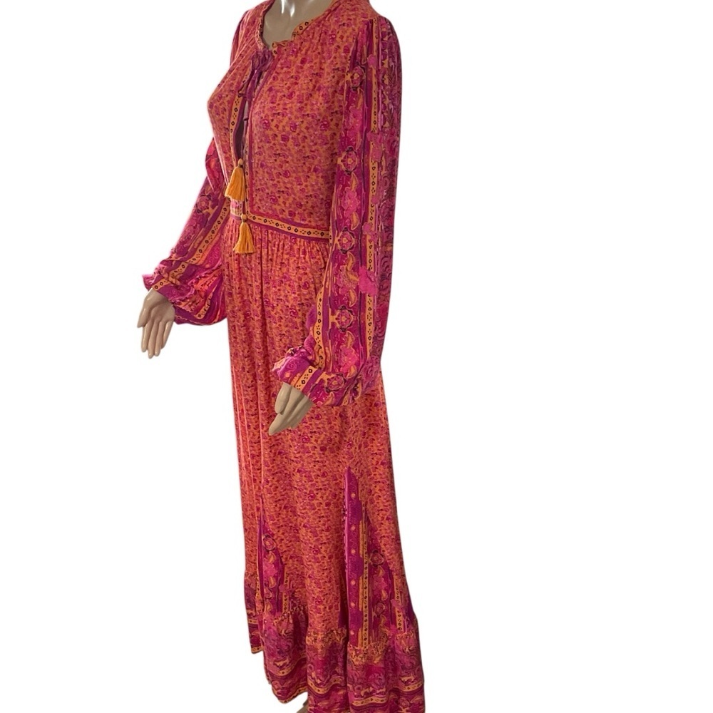 Free People Happy Feelings Maxi Dress Pink Orange Boho Floral Size size Large - Picture 3 of 15